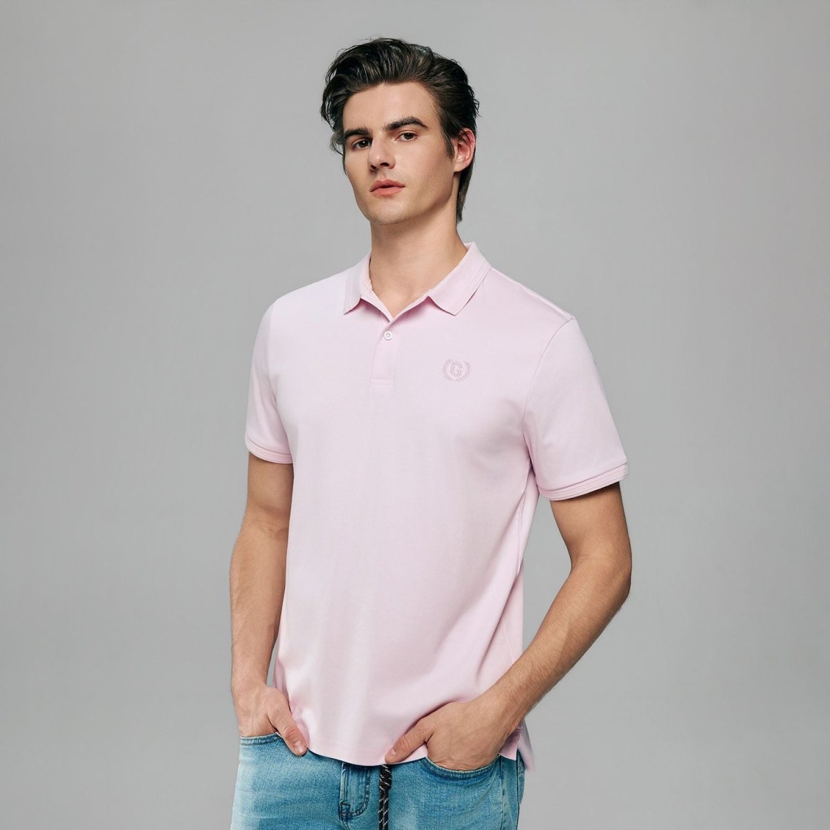 Men Slim Liquid Touch Cotton Polo Shirt