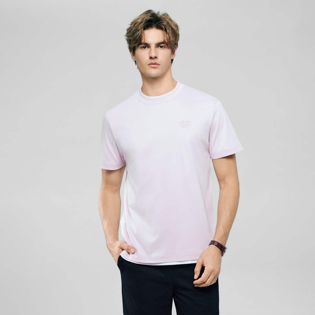 Men's Slim Fit Liquid Touch Cotton Crew Neck Tee