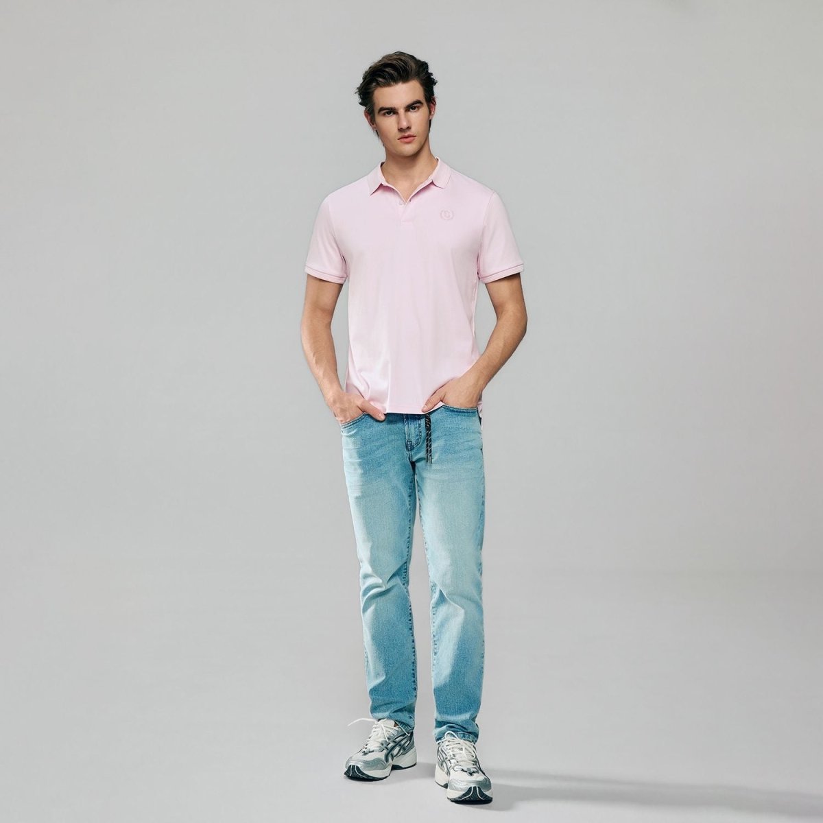 Men Slim Liquid Touch Cotton Polo Shirt