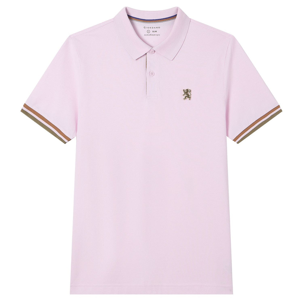 Men's Slim Fit Embroidered Solid Polo