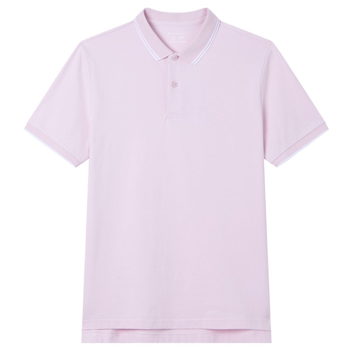 Men's Slim Pique Cotton Lycra Solid Polo with Flat Knit Collar