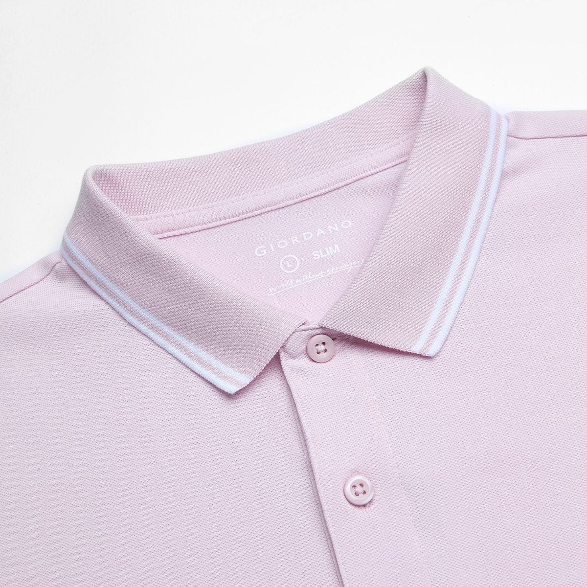 Men's Slim Pique Cotton Lycra Solid Polo with Flat Knit Collar