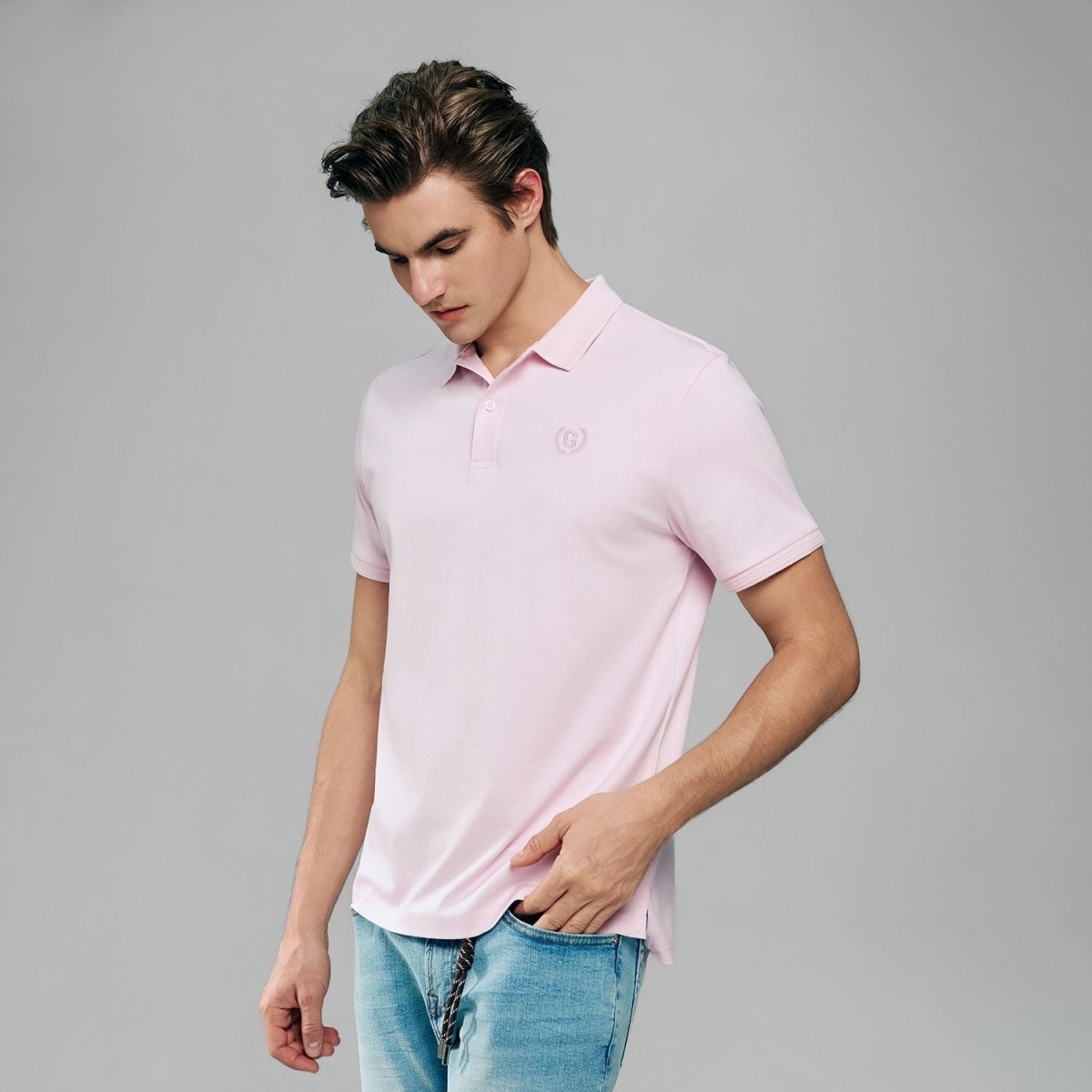 Men Slim Liquid Touch Cotton Polo Shirt