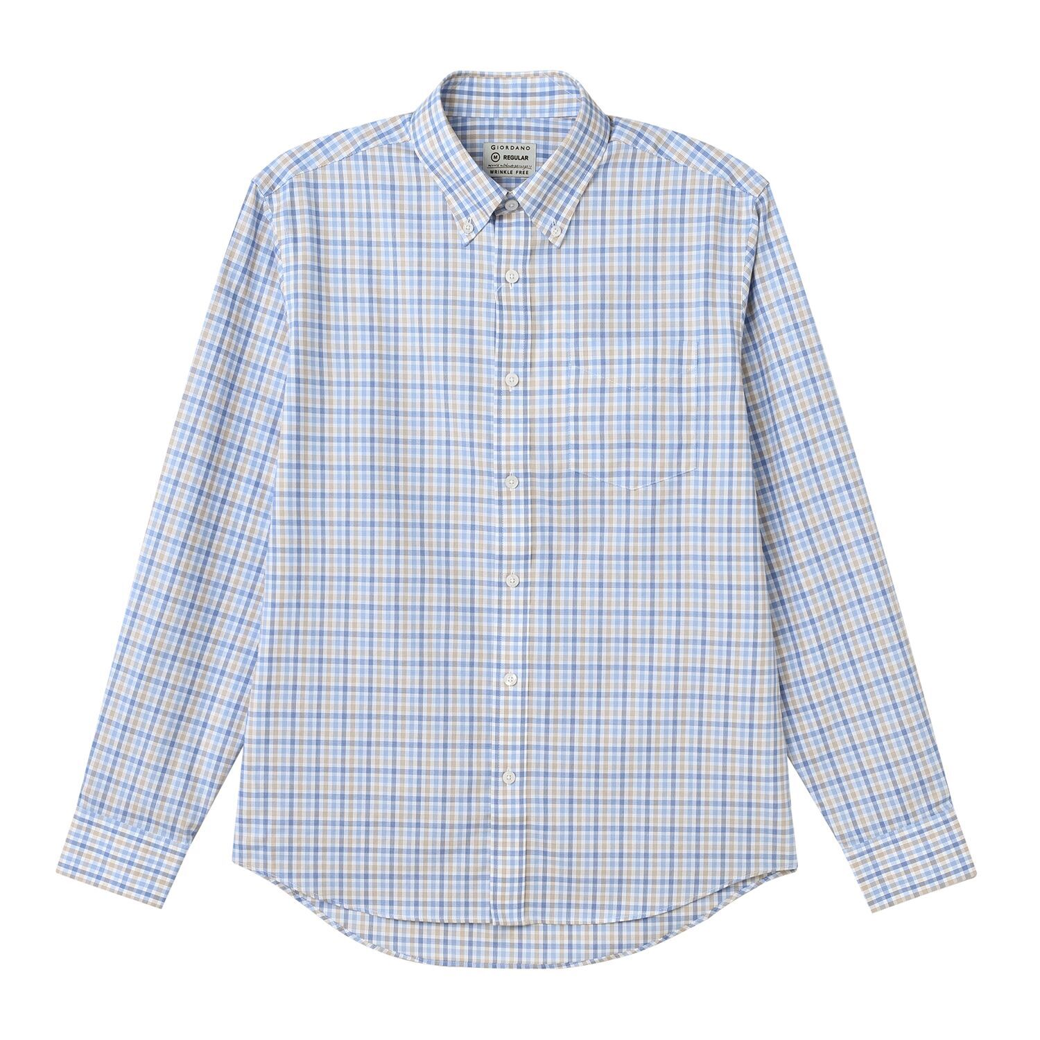 Men's Wrinkle-Free Long Sleeve Cotton Oxford Shirt