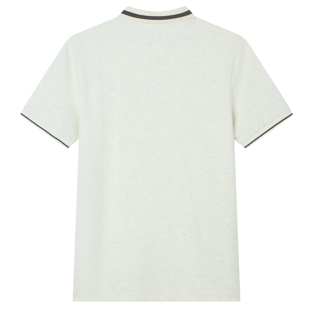 Men's Slim Pique Polo With Flat Knit Collar & Embroidery