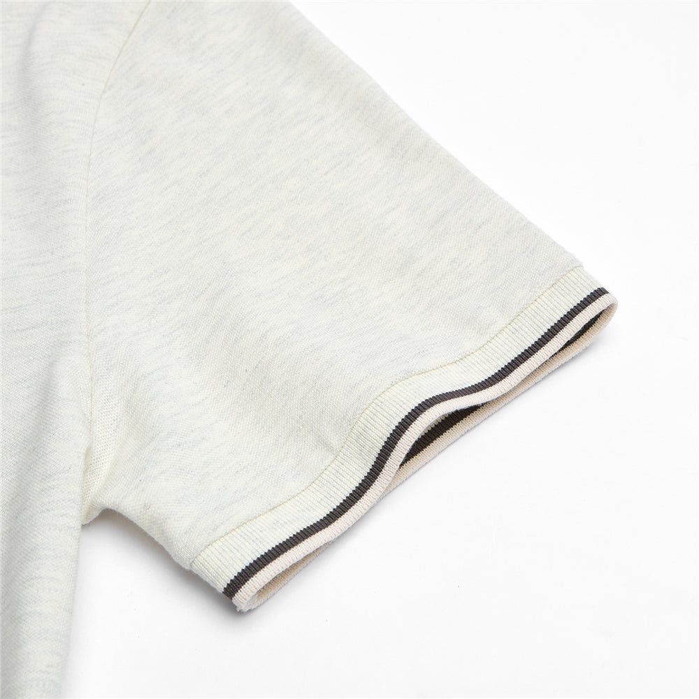 Men's Slim Pique Polo With Flat Knit Collar & Embroidery