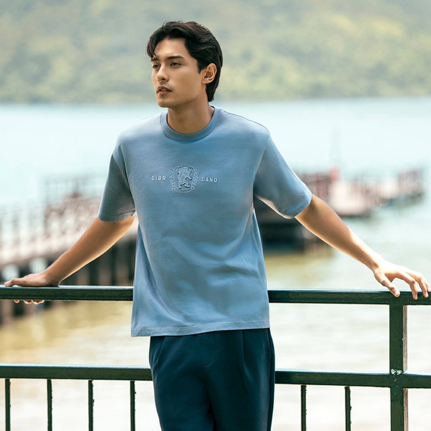 Men’S Relaxed Fit Cotton Jersey Crew Neck Print Tee