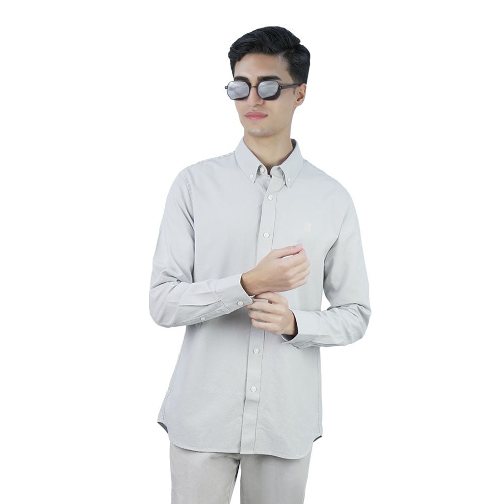 Men's Cotton Slim Oxford Shirt With Embroidery