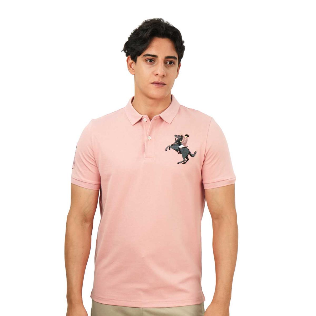 Men's Slim Fit Cotton Short Sleeve Napoleon Polo