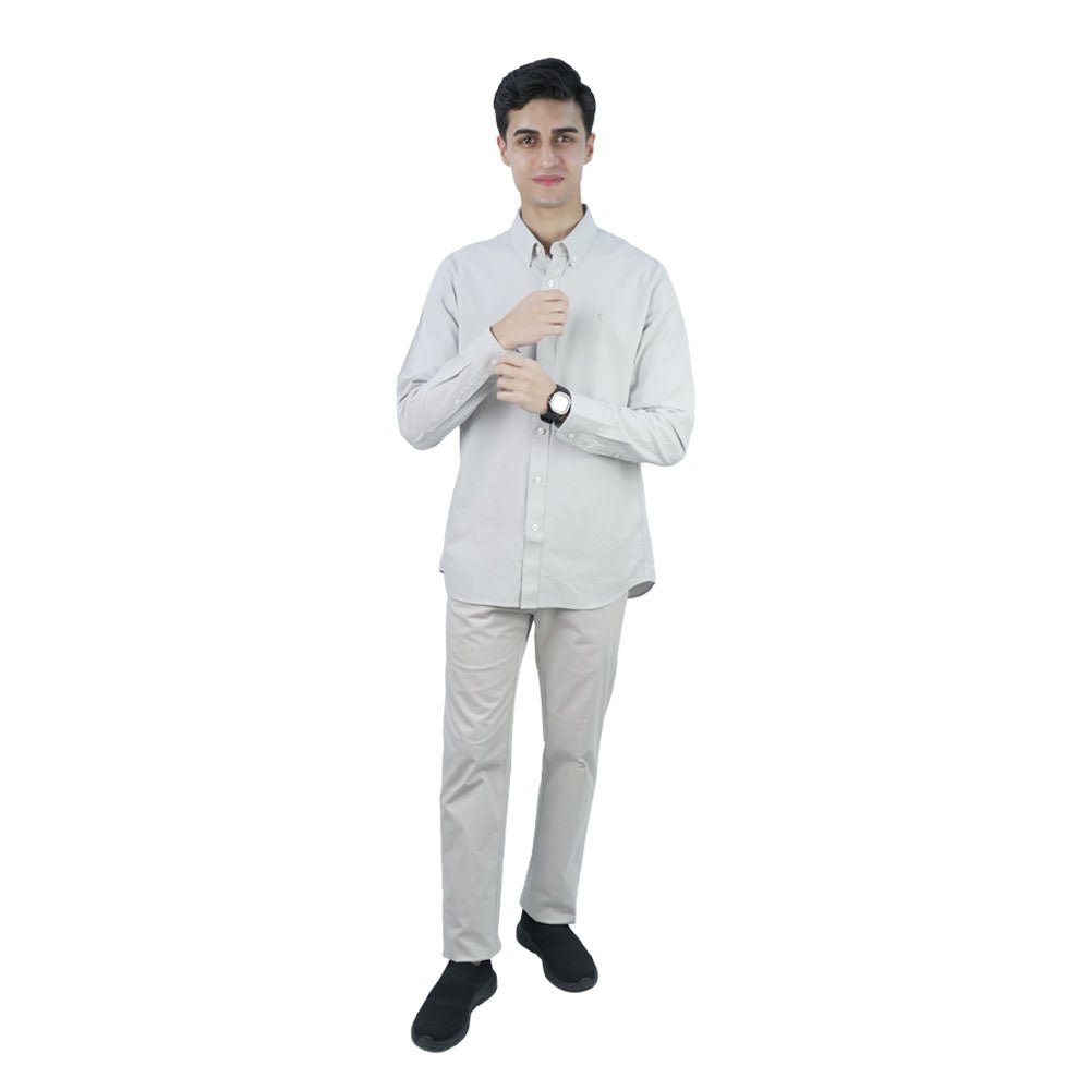 Men's Cotton Slim Oxford Shirt With Embroidery