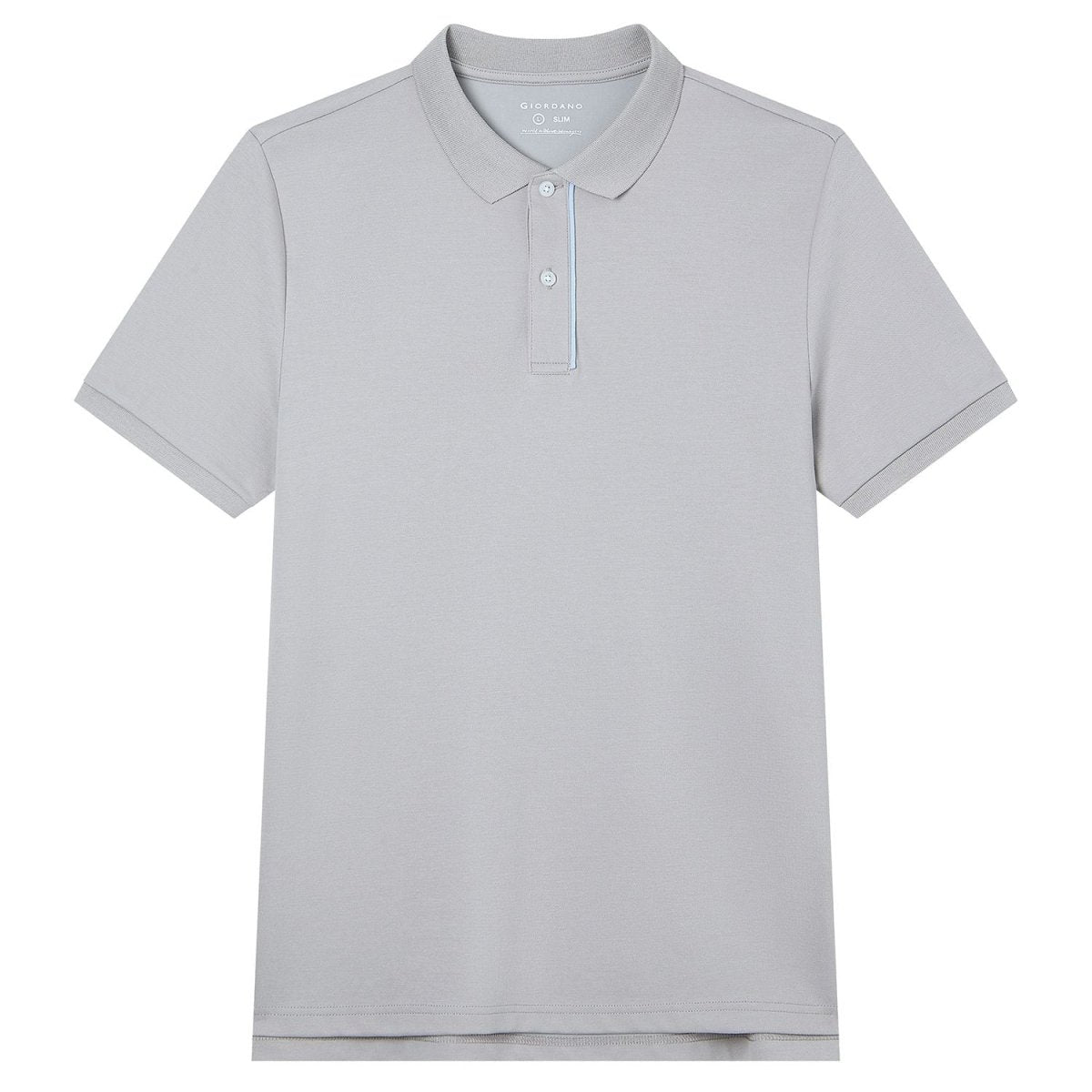 Men's Slim Fit Cool Touch Cotton Nylon Pique Flat Knit Collar Solid Polo