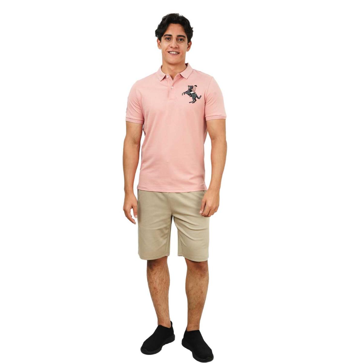 Men's Slim Fit Cotton Short Sleeve Napoleon Polo