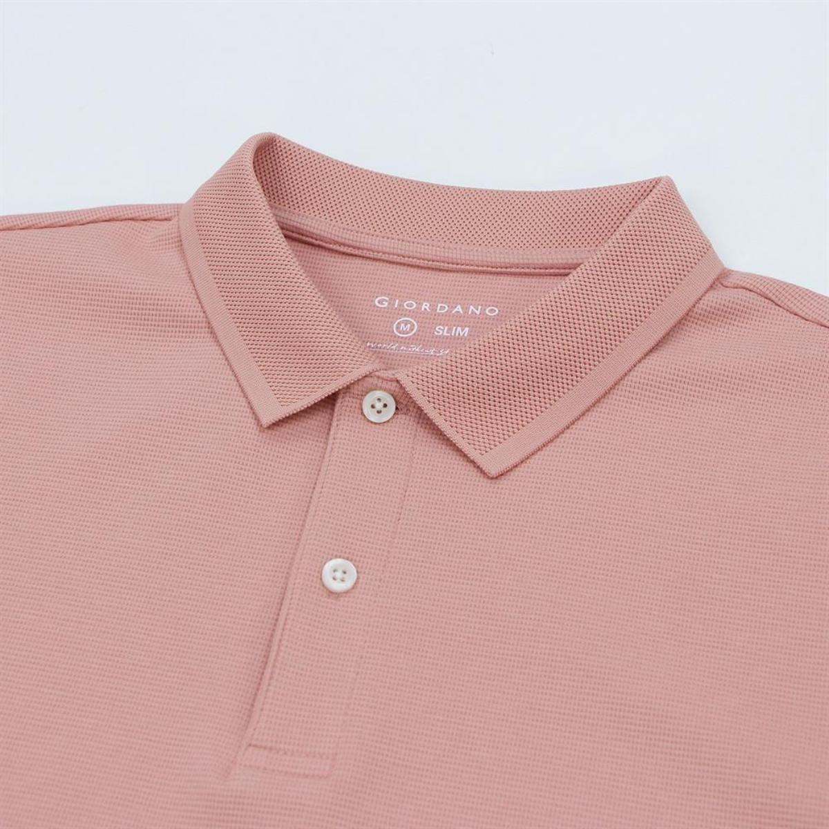 Men's Cotton Blend Waffle Knit Solid Polo
