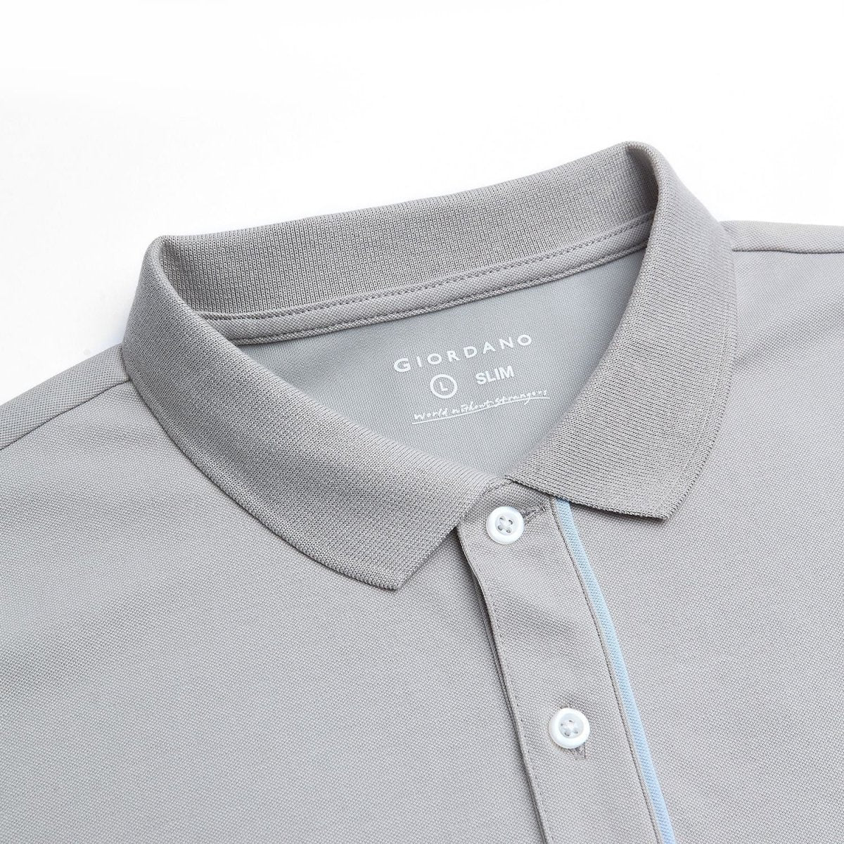 Men's Slim Fit Cool Touch Cotton Nylon Pique Flat Knit Collar Solid Polo