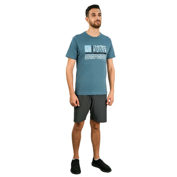 Men's World Without Strangers Print Tee - Slim Fit, Crew Neck, Cotton