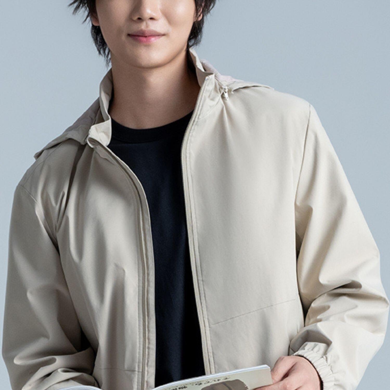 جاكيت سورونا للرجال مقاوم للرياح - سحاب كامل من البوليستر وخفيف الوزن