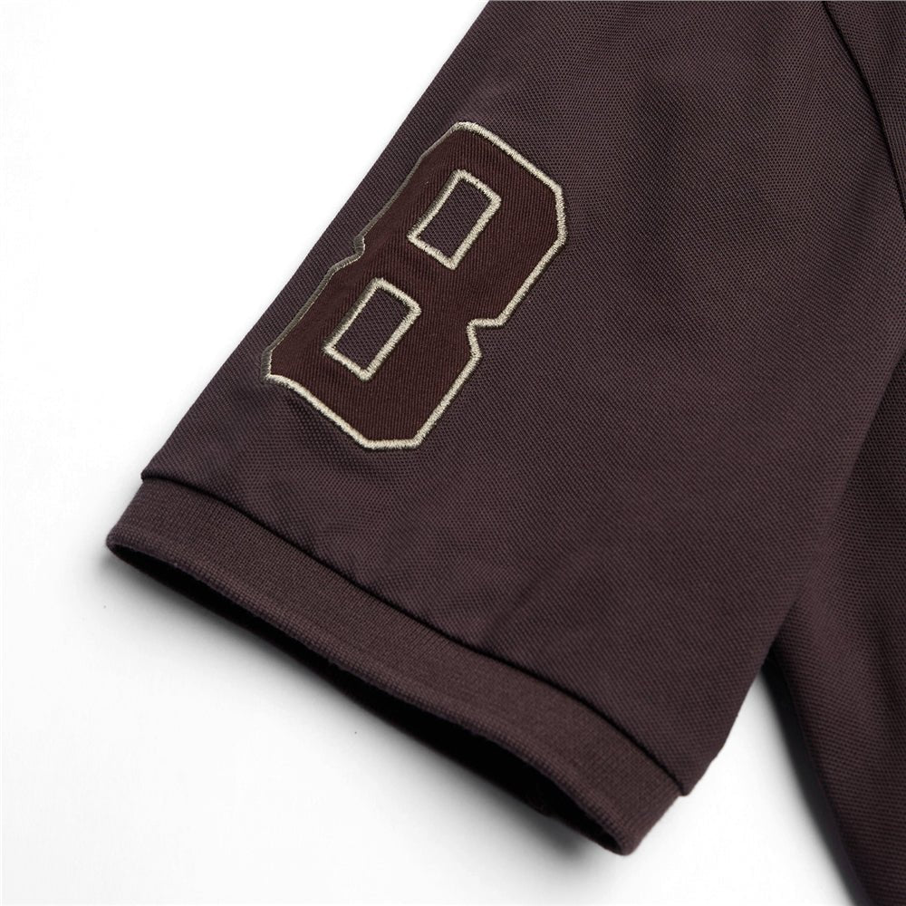 Men’s Slim Fit 3D Lion Embroidery Lycra Pique Polo