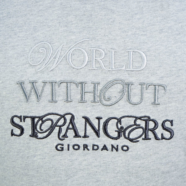 Men's World Without Strangers Print Tee - Slim Fit, Crew Neck, Cotton