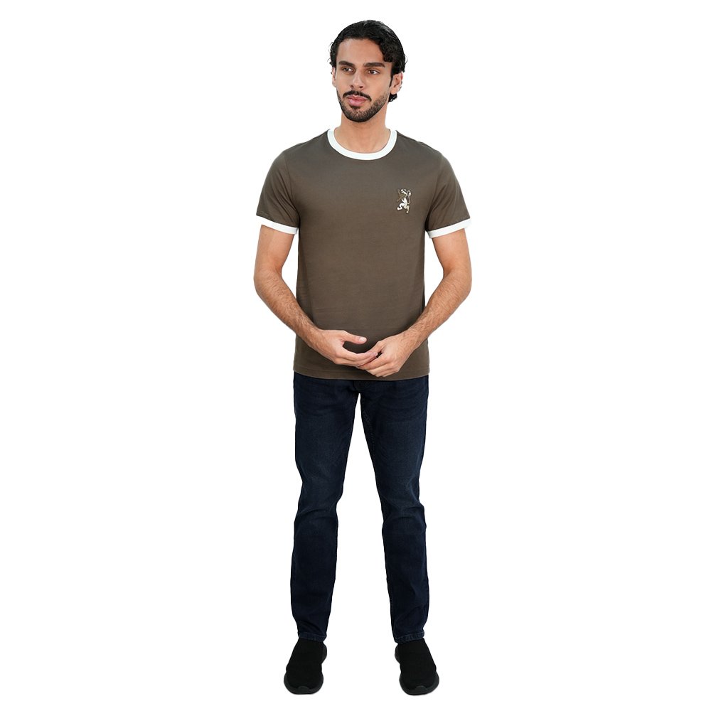 Men's Slim Cotton Crew Neck Embroidery Tee