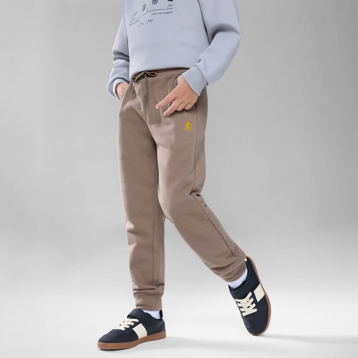 Junior's Tapered Fit French Terry Jogger with Elastic Waist