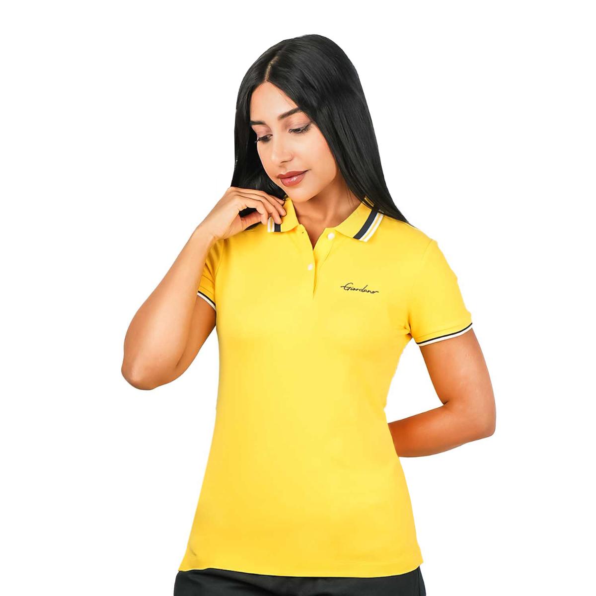 قميص بولو نسائي كلاسيكي من القطن بيكيه - قصة ضيقة، تفاصيل مطرزة