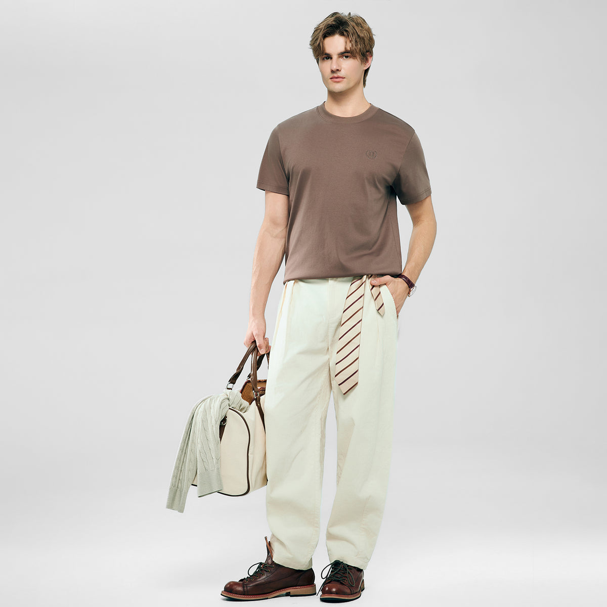 Men's Slim Fit Liquid Touch Cotton Crew Neck Tee