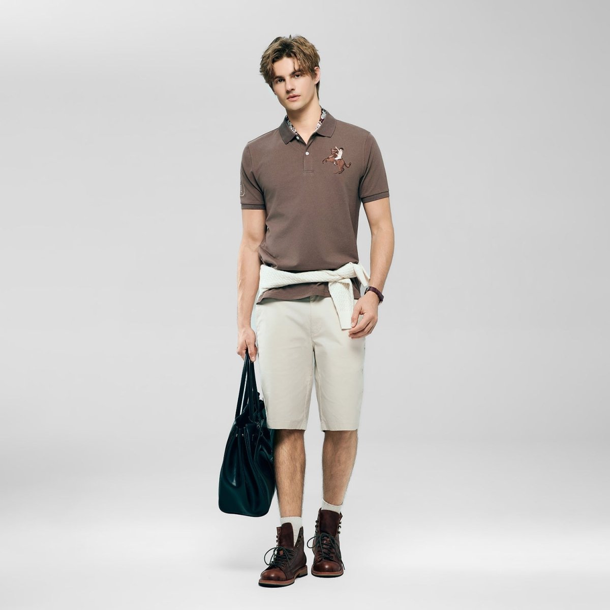 Men’s Slim Fit Napoleon Embroidery Lycra Pique Polo