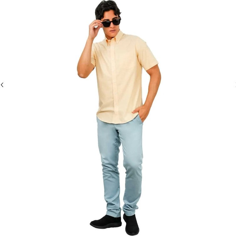 Men's Wrinkle-Free Short Sleeve Cotton Oxford Shirt