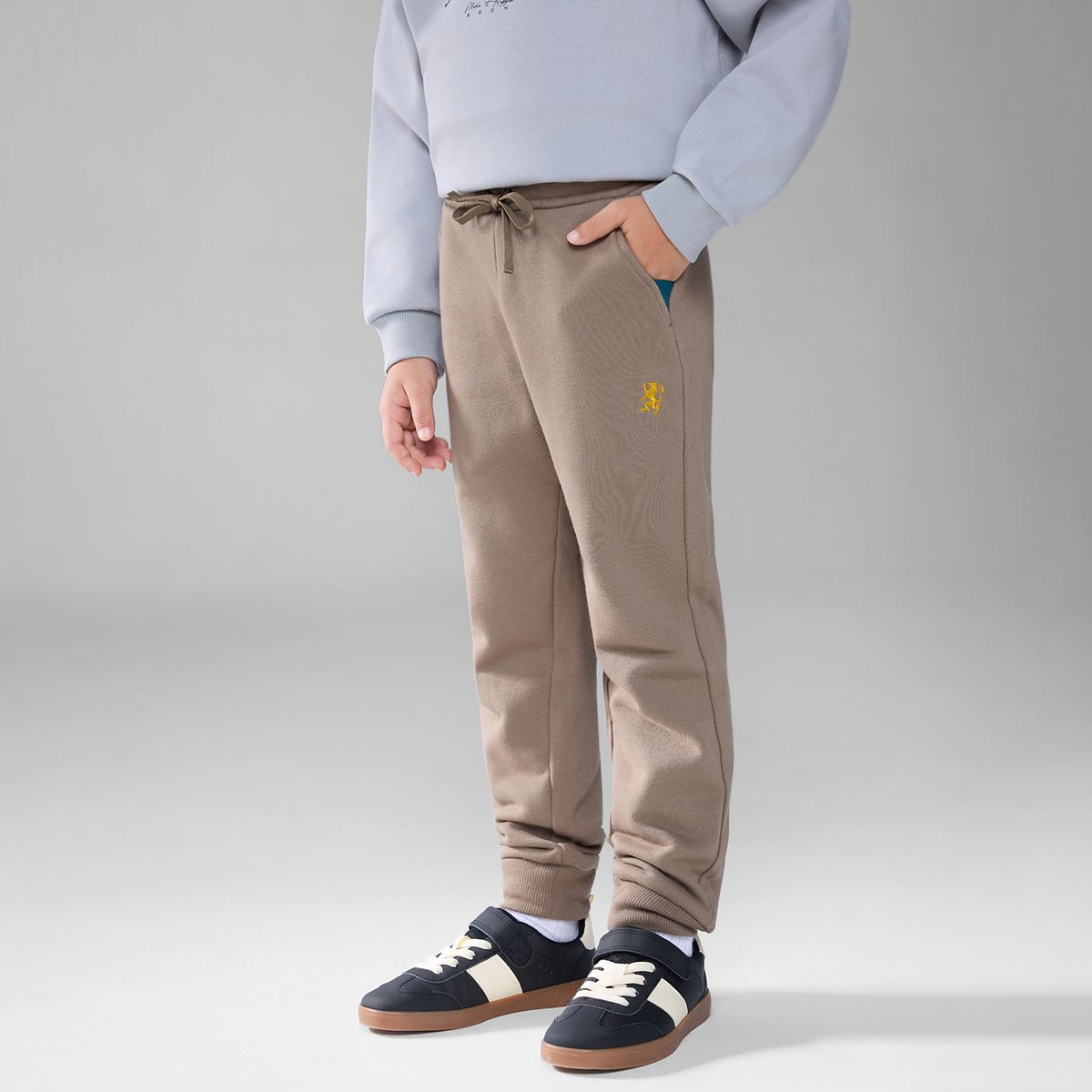 Junior's Tapered Fit French Terry Jogger with Elastic Waist