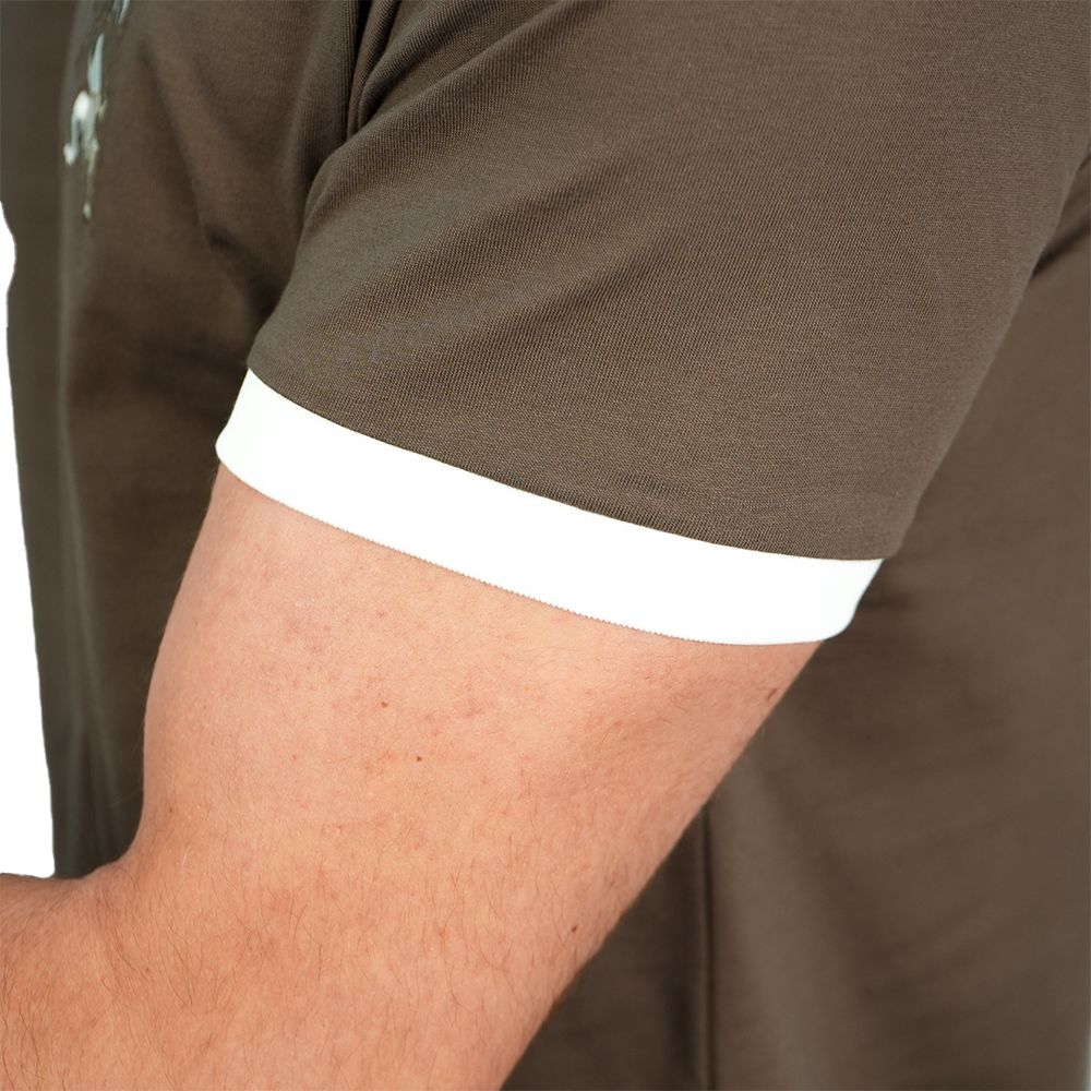 Men's Slim Cotton Crew Neck Embroidery Tee