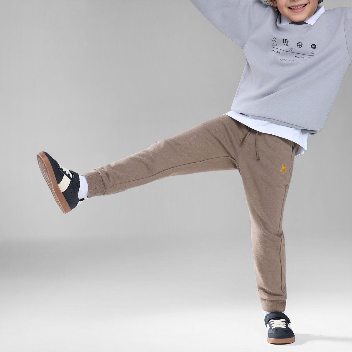 Junior's Tapered Fit French Terry Jogger with Elastic Waist
