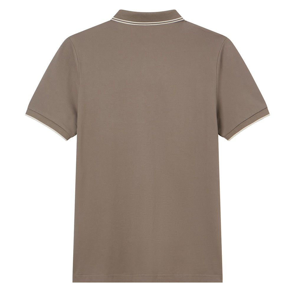 Men's Slim Pique Cotton Lycra Solid Polo with Flat Knit Collar