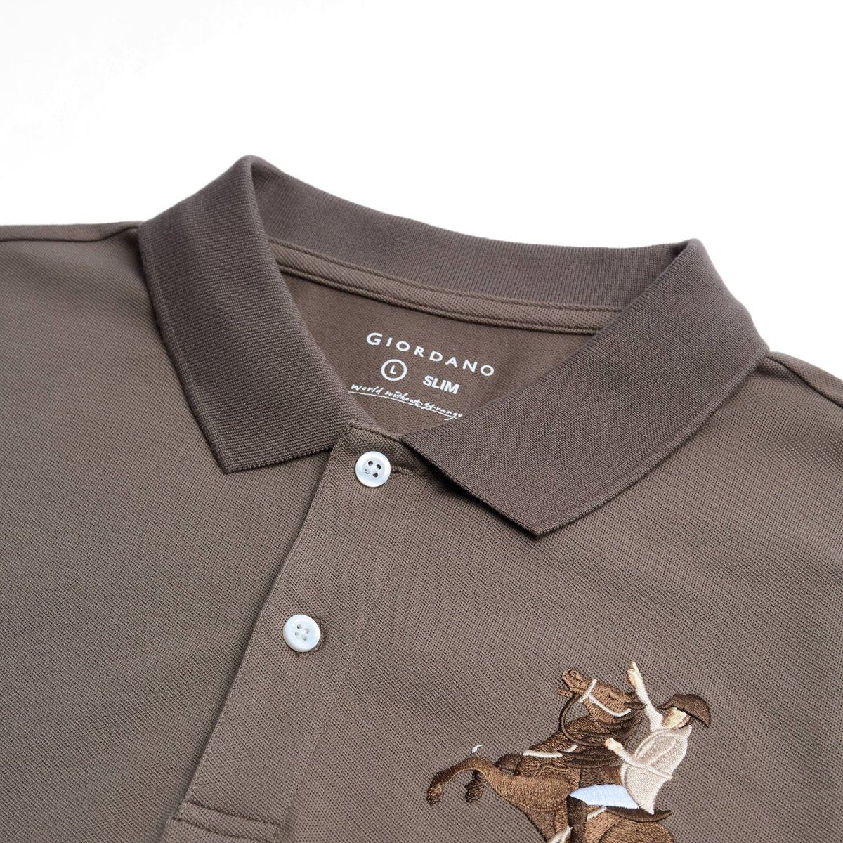 Men’s Slim Fit Napoleon Embroidery Lycra Pique Polo