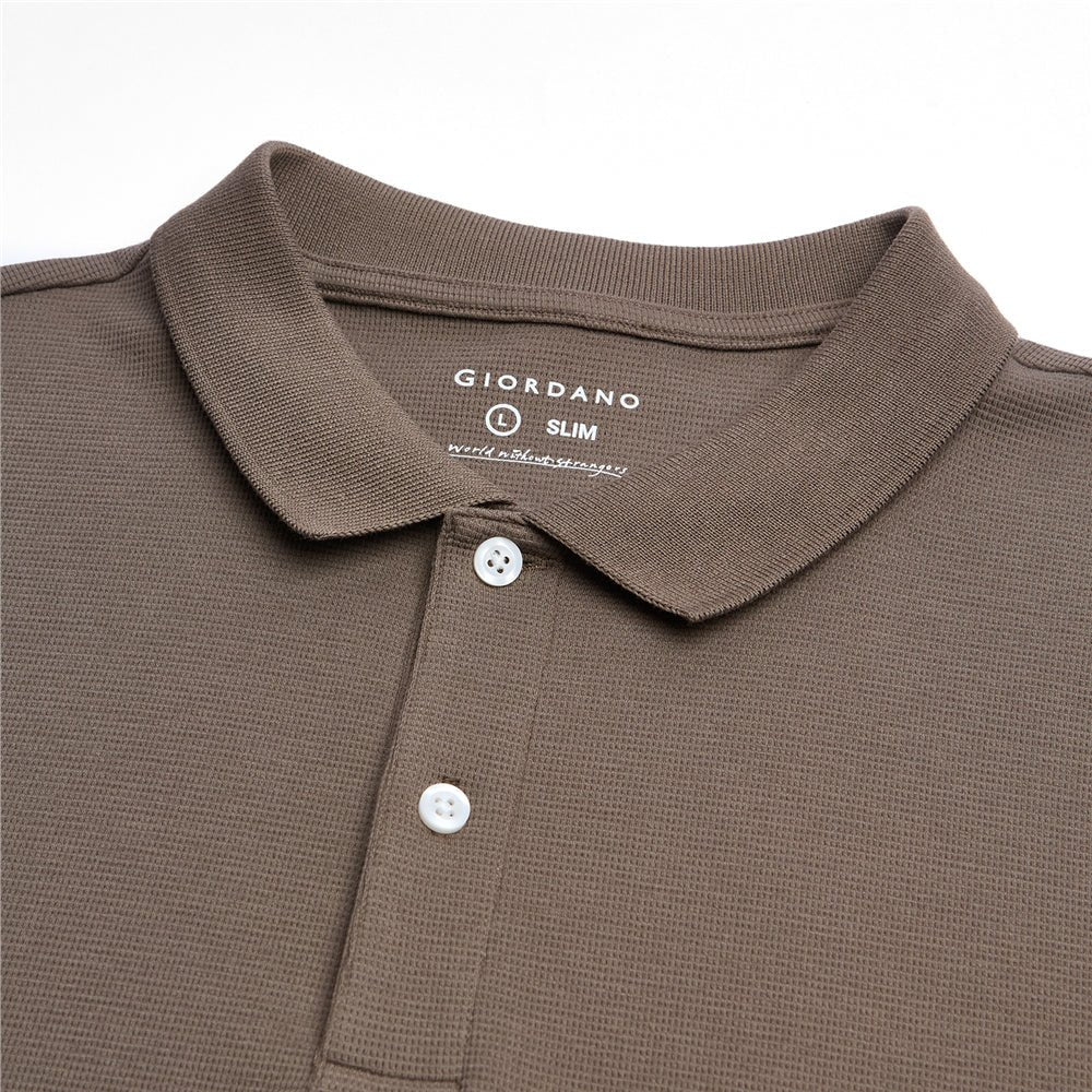 Men's Slim Waffle Knit Premium Polo