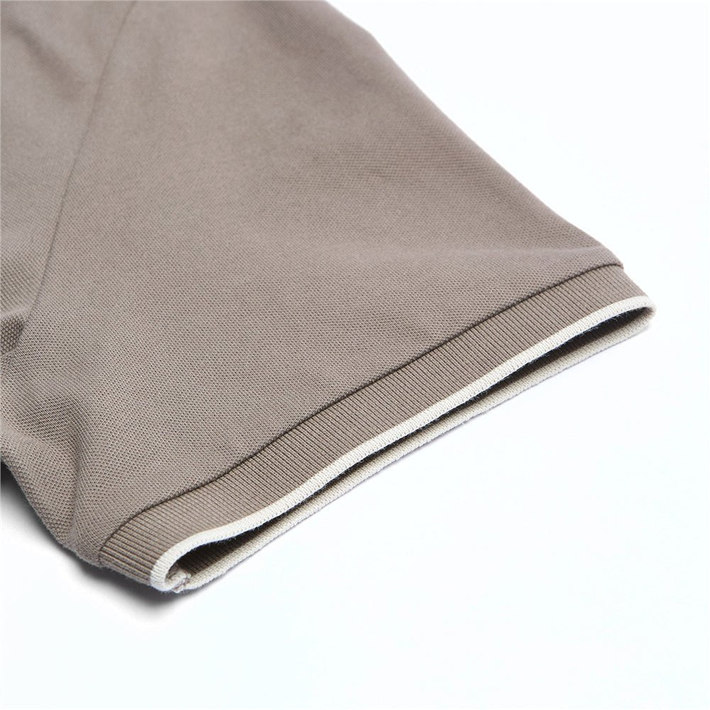Men's Slim Pique Cotton Lycra Solid Polo with Flat Knit Collar