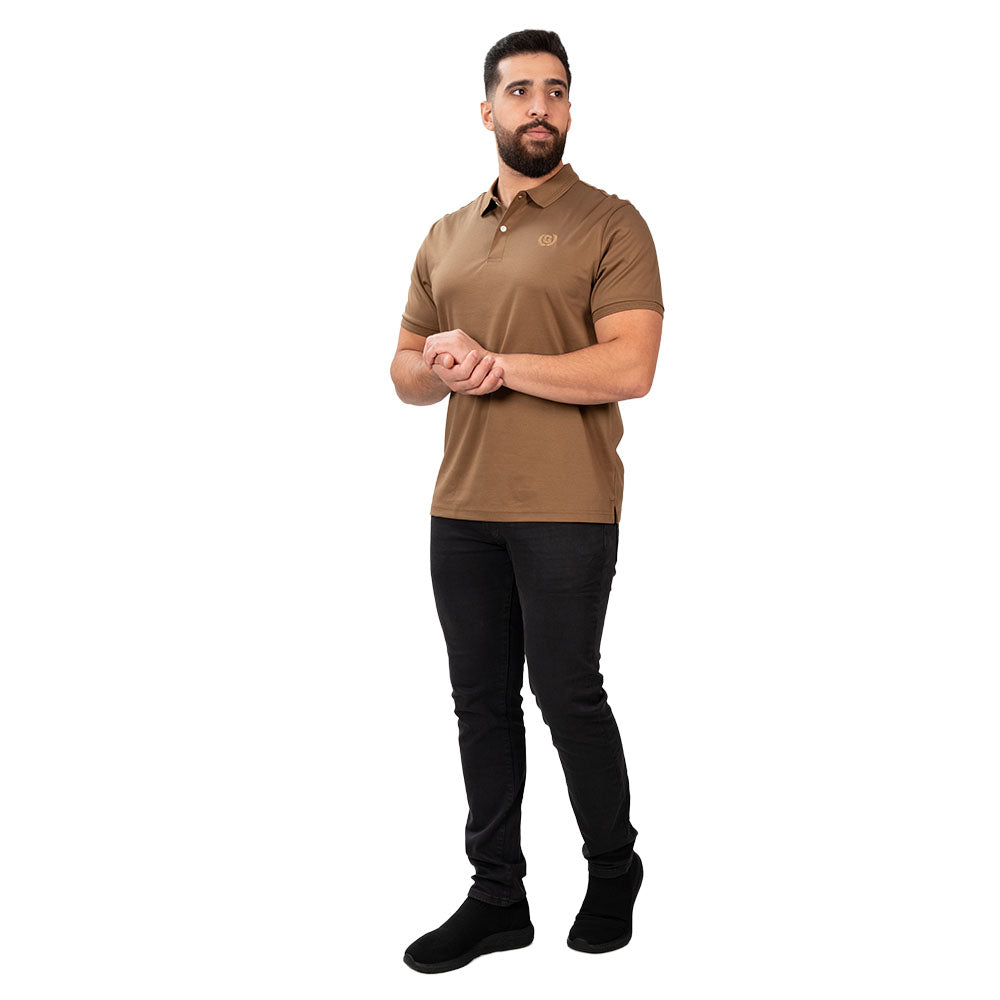 Men's Slim Fit Interlock Polo With Embroidery - Liquid Touch