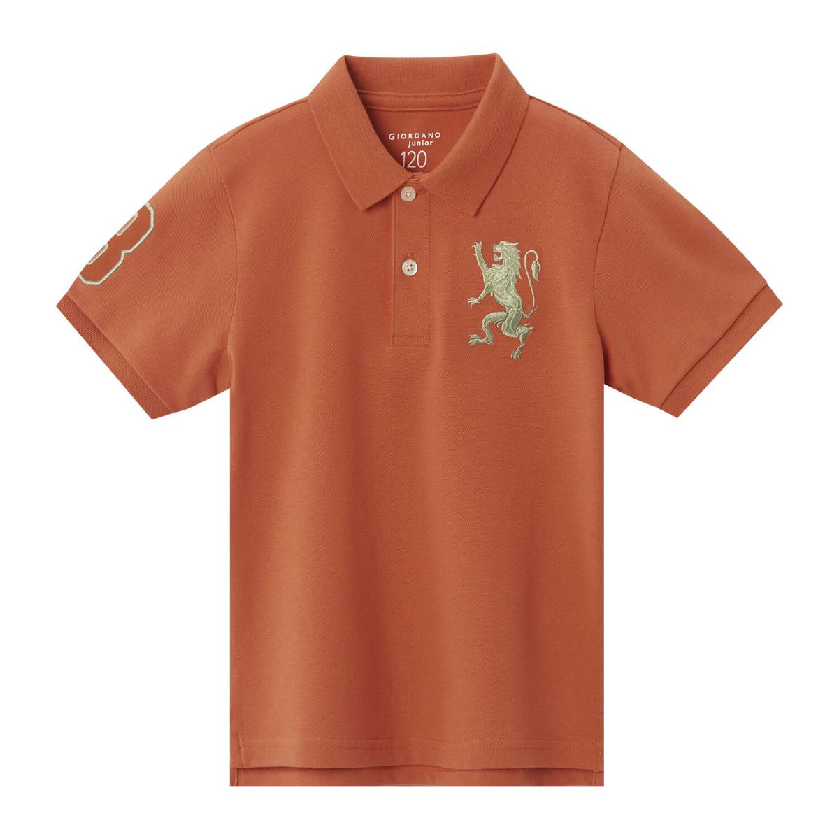 Kids' Lion Polo: 3D Embroidery, Comfort Piqué, Classic Style