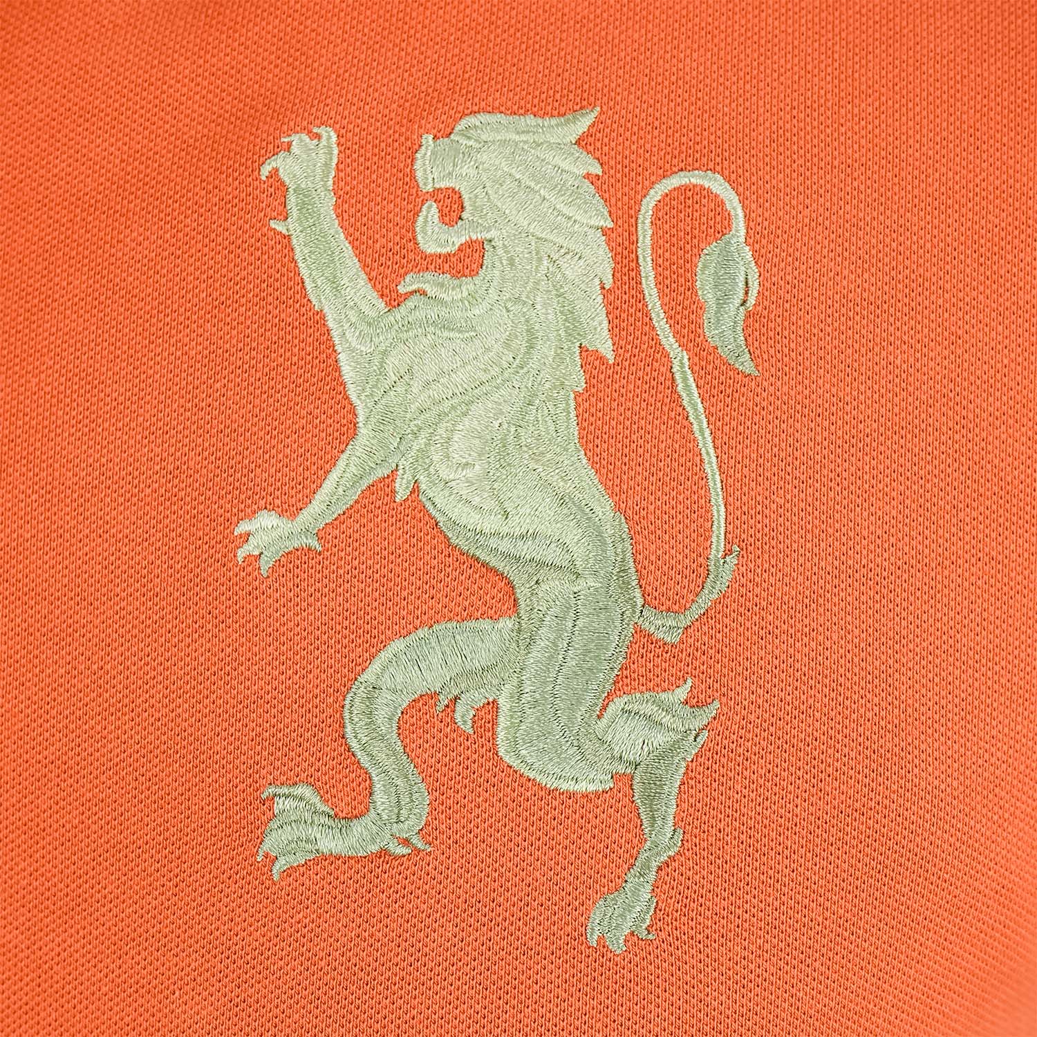 Men's 3D Lion Polo: Slim Fit, Bold Embroidery, Premium Pique