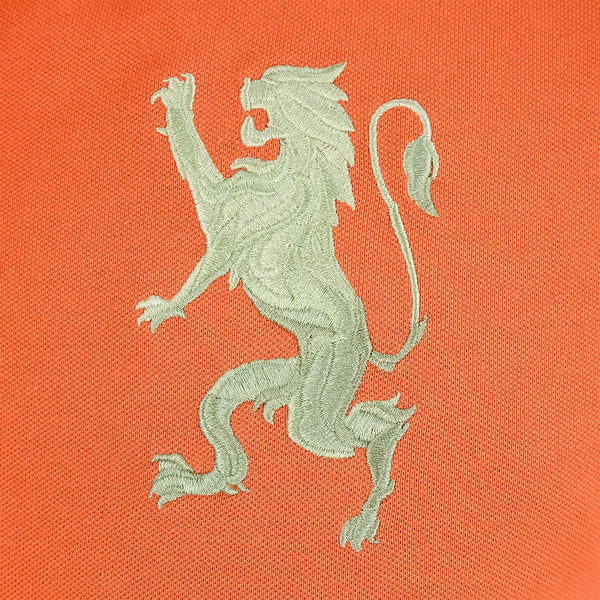 Men's 3D Lion Polo: Slim Fit, Bold Embroidery, Premium Pique