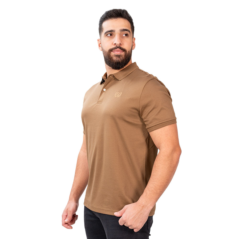 Men's Slim Fit Interlock Polo With Embroidery - Liquid Touch