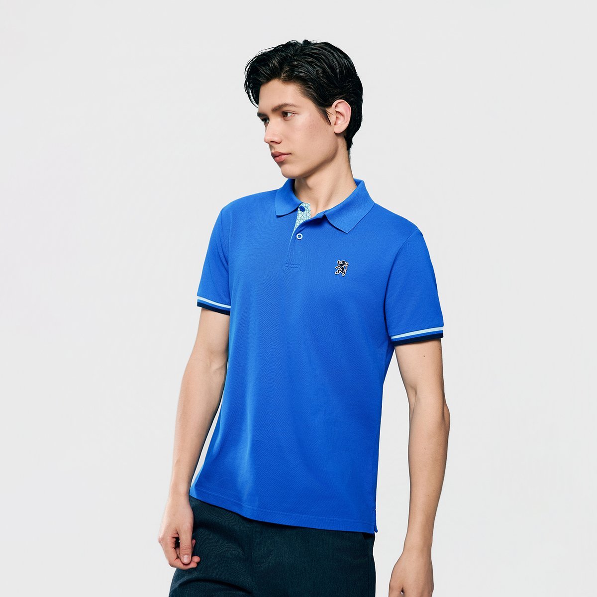 Men's Slim Fit Embroidered Solid Polo