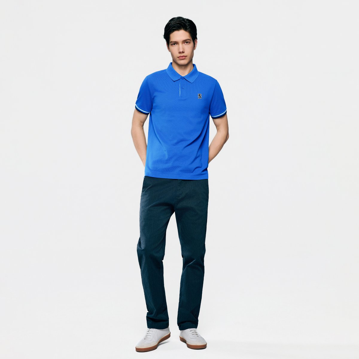 Men's Slim Fit Embroidered Solid Polo
