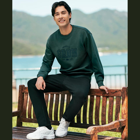 Men's Relaxed Fit Printed French Terry Pullover