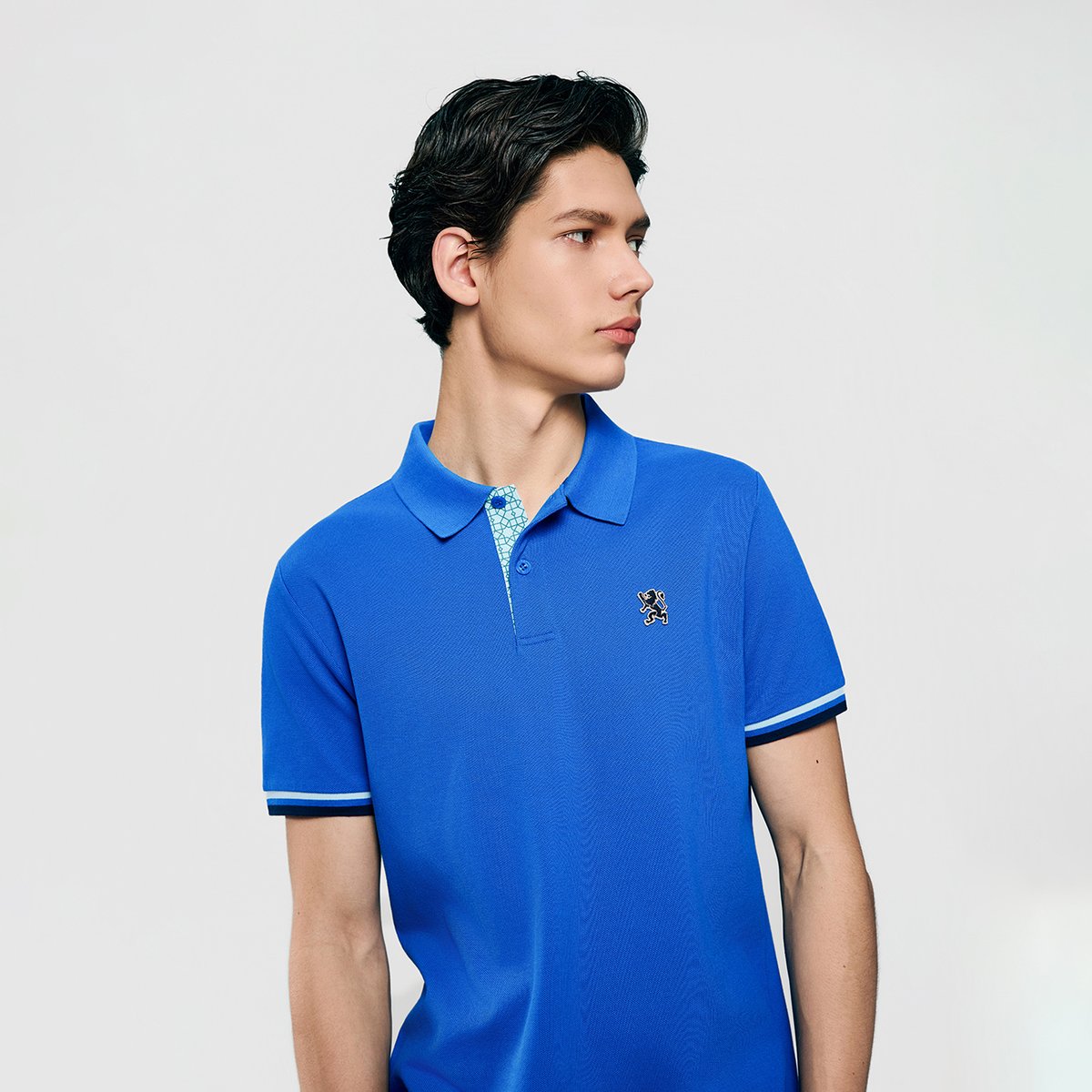 Men's Slim Fit Embroidered Solid Polo