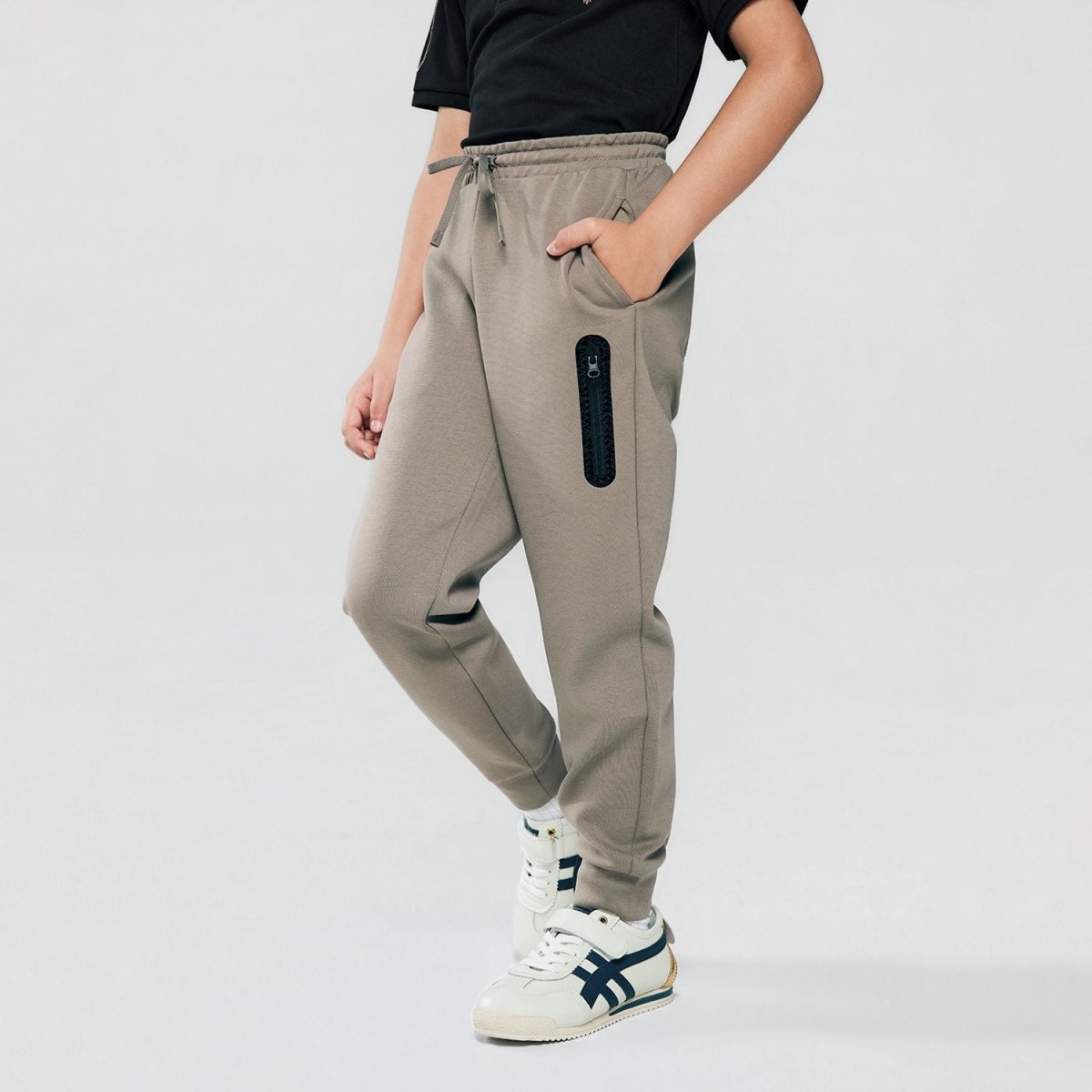 Junior's Interlock Regular Taper Elastic Waist Jogger