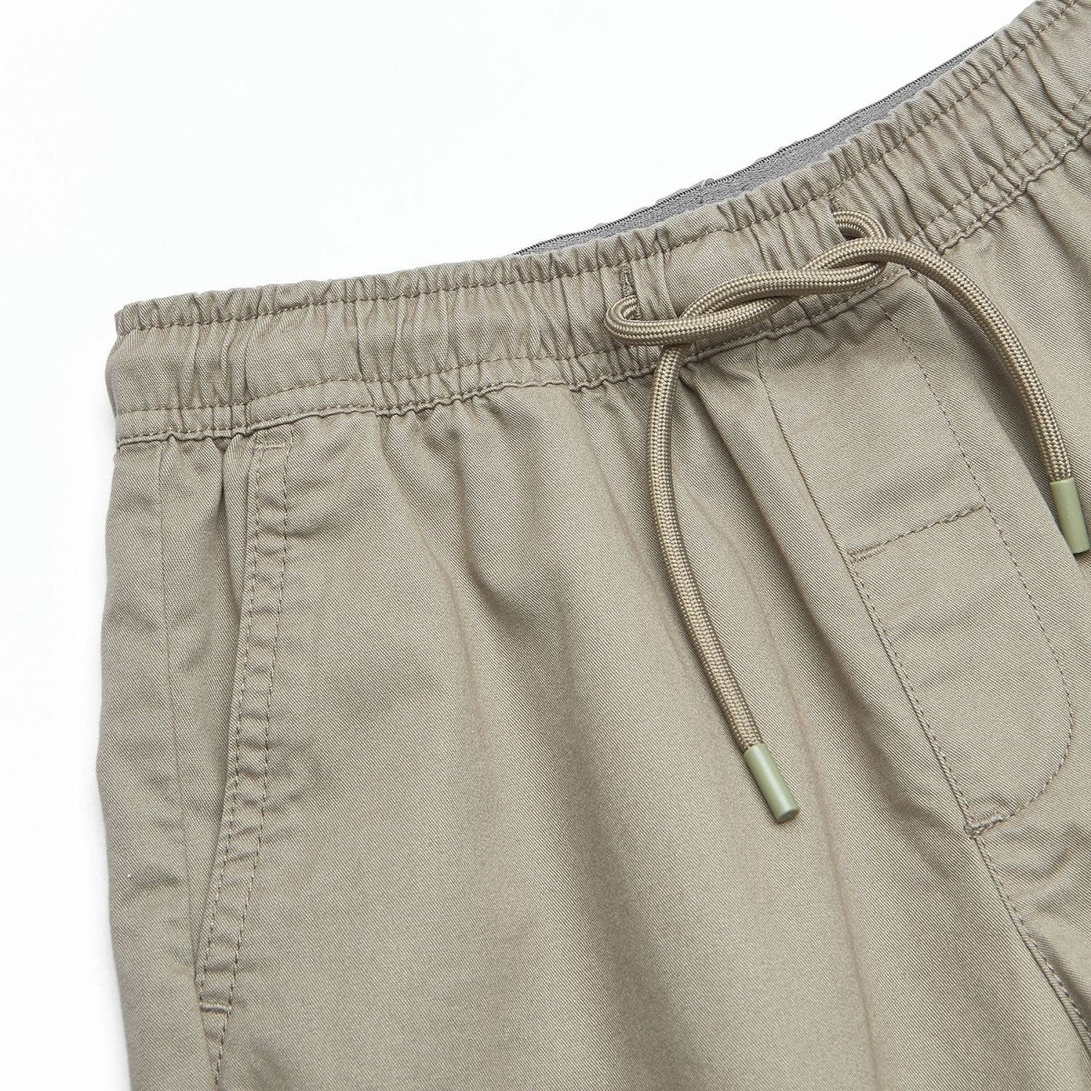 Kid's Cotton Twill Drawstring Shorts With Elastic Waist