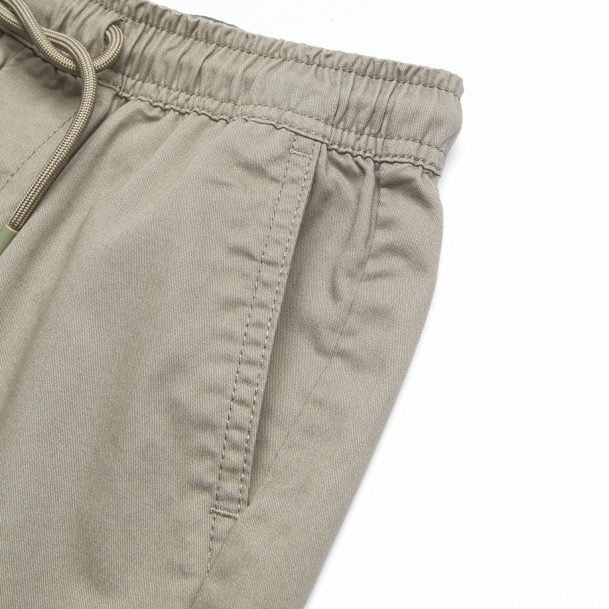 Kid's Cotton Twill Drawstring Shorts With Elastic Waist