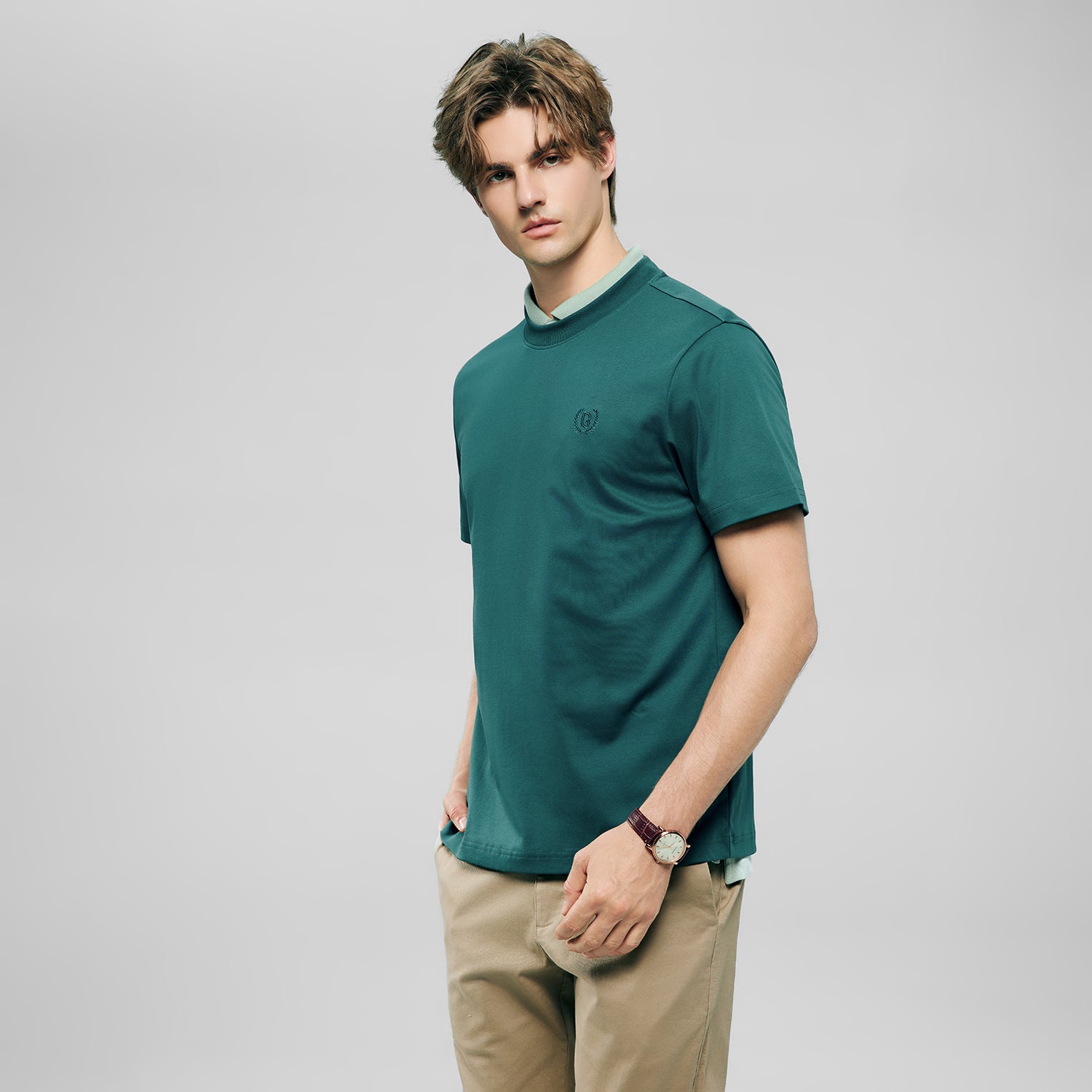 Men's Slim Fit Liquid Touch Cotton Crew Neck Tee