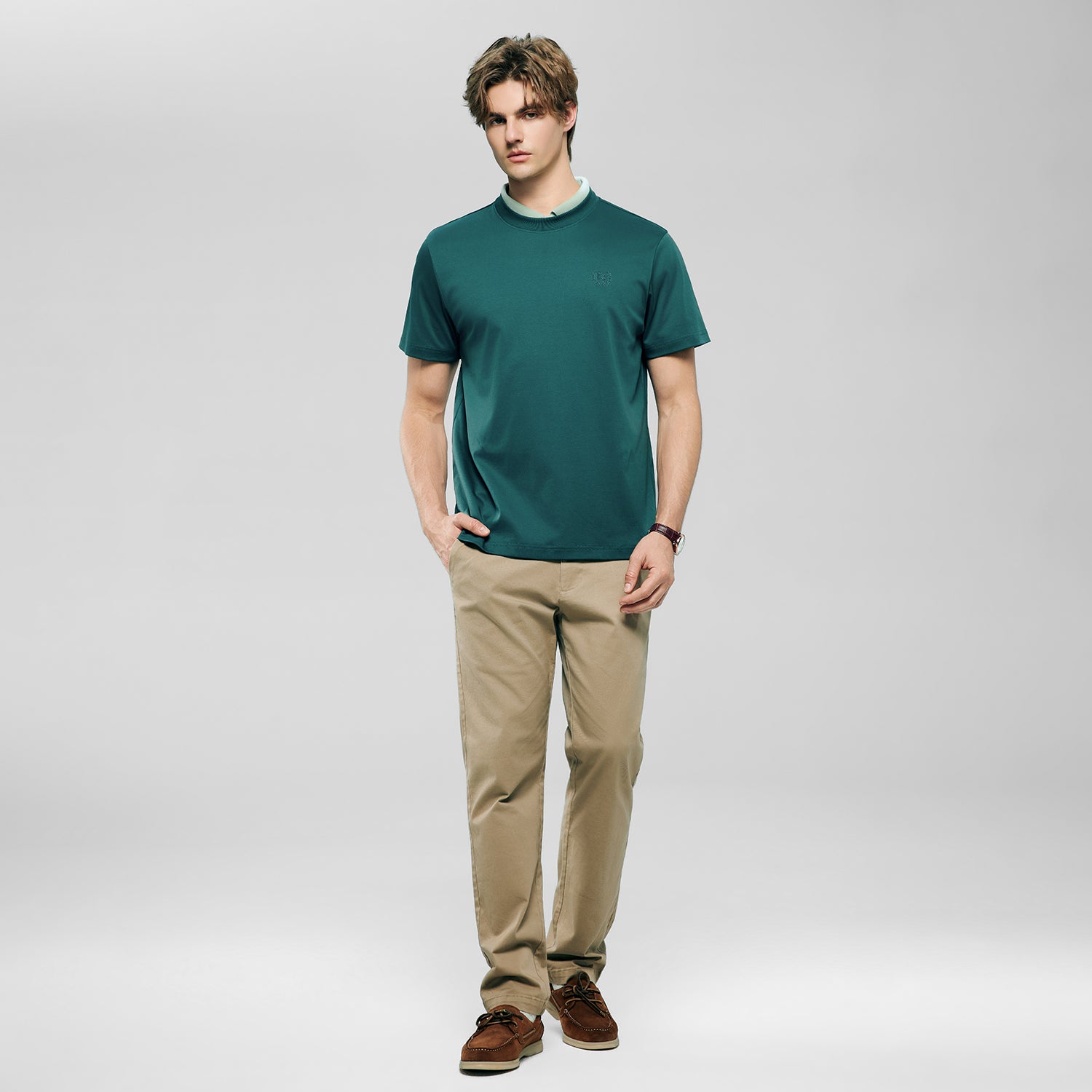 Men's Slim Fit Liquid Touch Cotton Crew Neck Tee