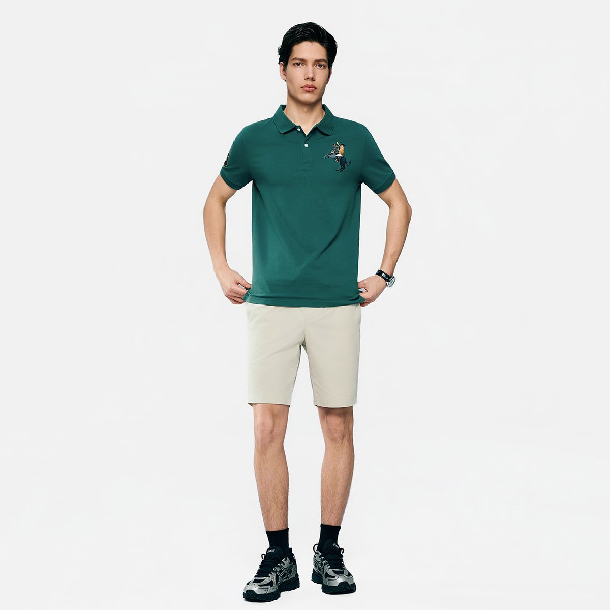 Men’s Slim Fit Napoleon Embroidery Lycra Pique Polo